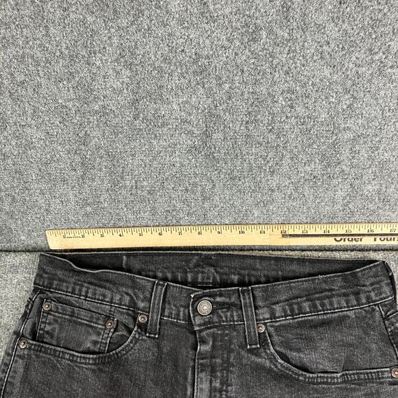 Levi’s 505 Jeans Mens Size 34x32 Black Straight Fit Washed Denim Casual Pants - Picture 5 of 10